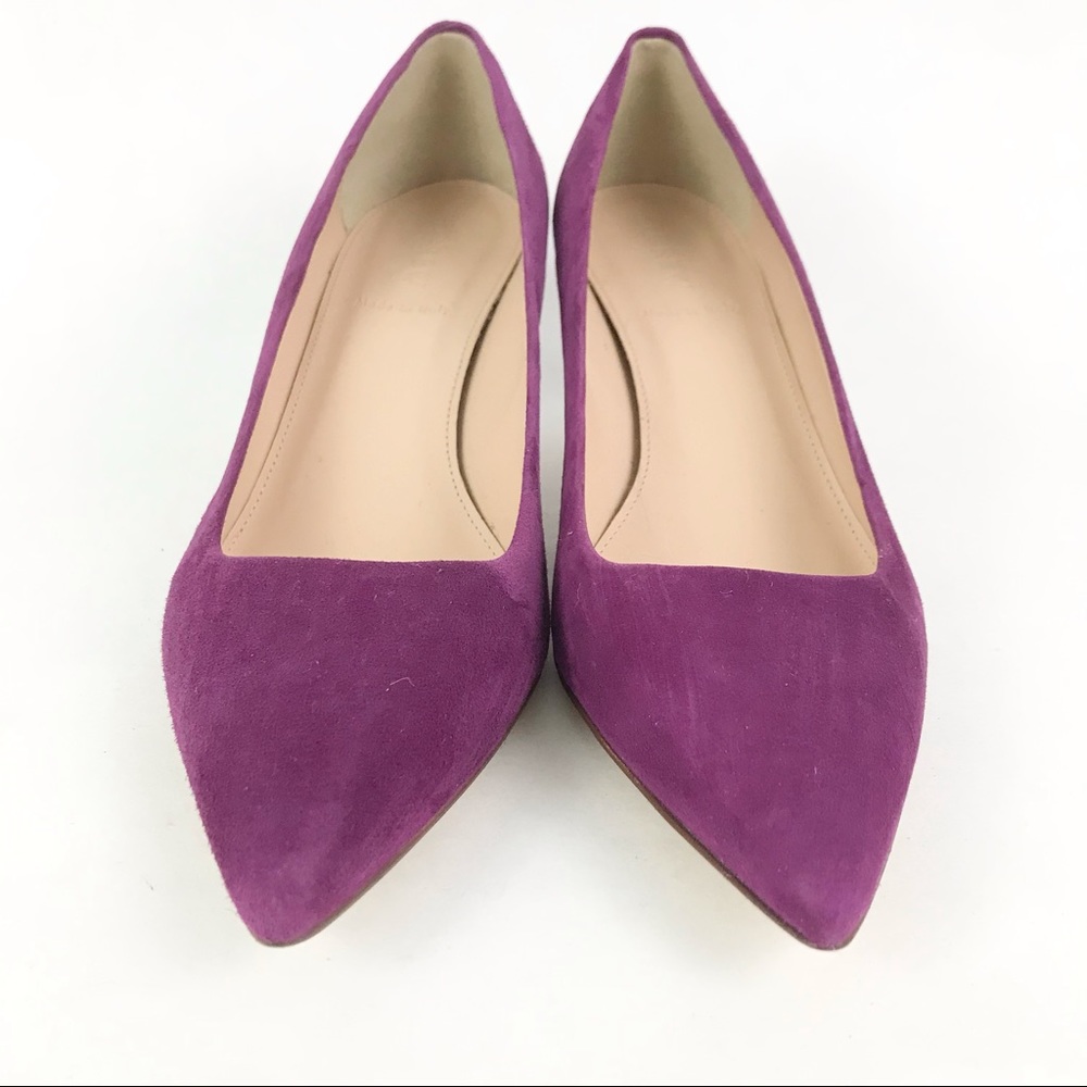 J Crew Italy 8 Dulci Suede Kitten Heels Purple - Picture 2 of 8